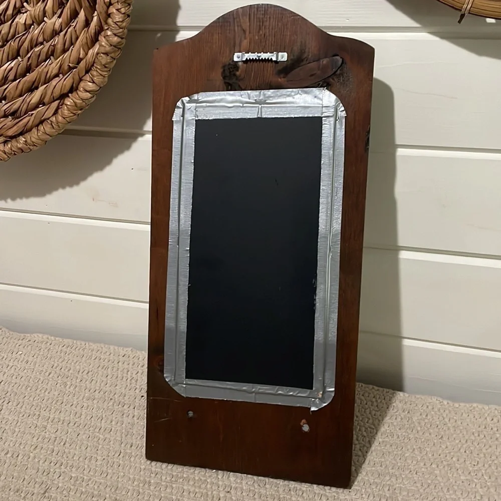 VINTAGE wood wall mirror plant stand‎ candle colder
